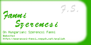 fanni szerencsi business card